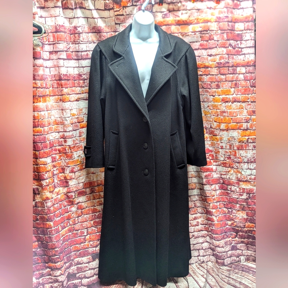 Vintage Fashionbilt Wool Black Coat sz 10